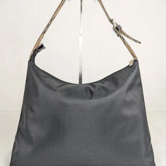 BURBERRY BLUE LABEL Nova Check Handbag One Shoulder Nylon Black - Picture 1 of 12